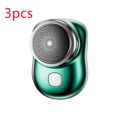 Men's Mini Portable Face Cordless Shavers Rechargeable USB Electric Shaver 3pcs Green USB