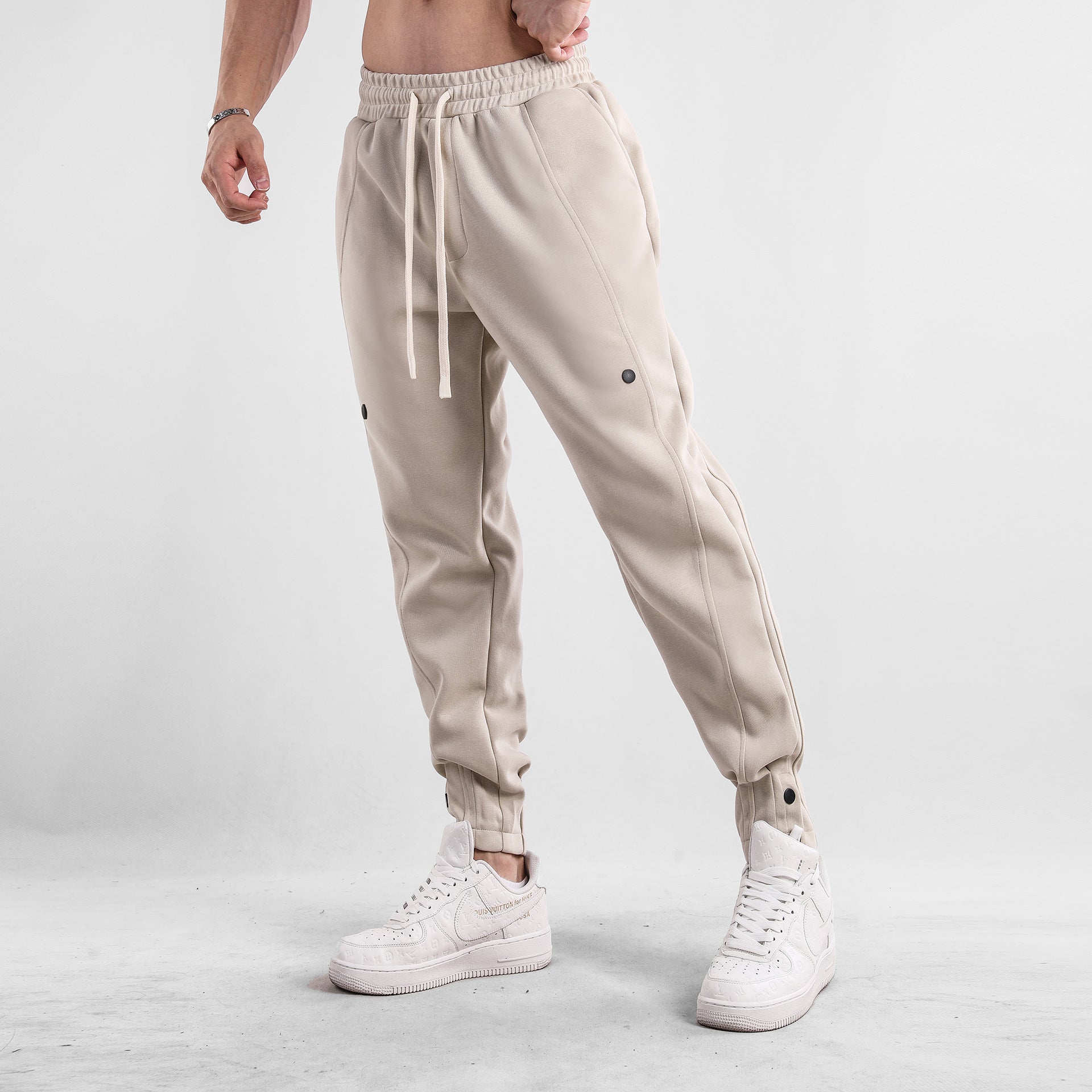 Casual Sports Trousers Loose Autumn Men's Clothing Apricot L