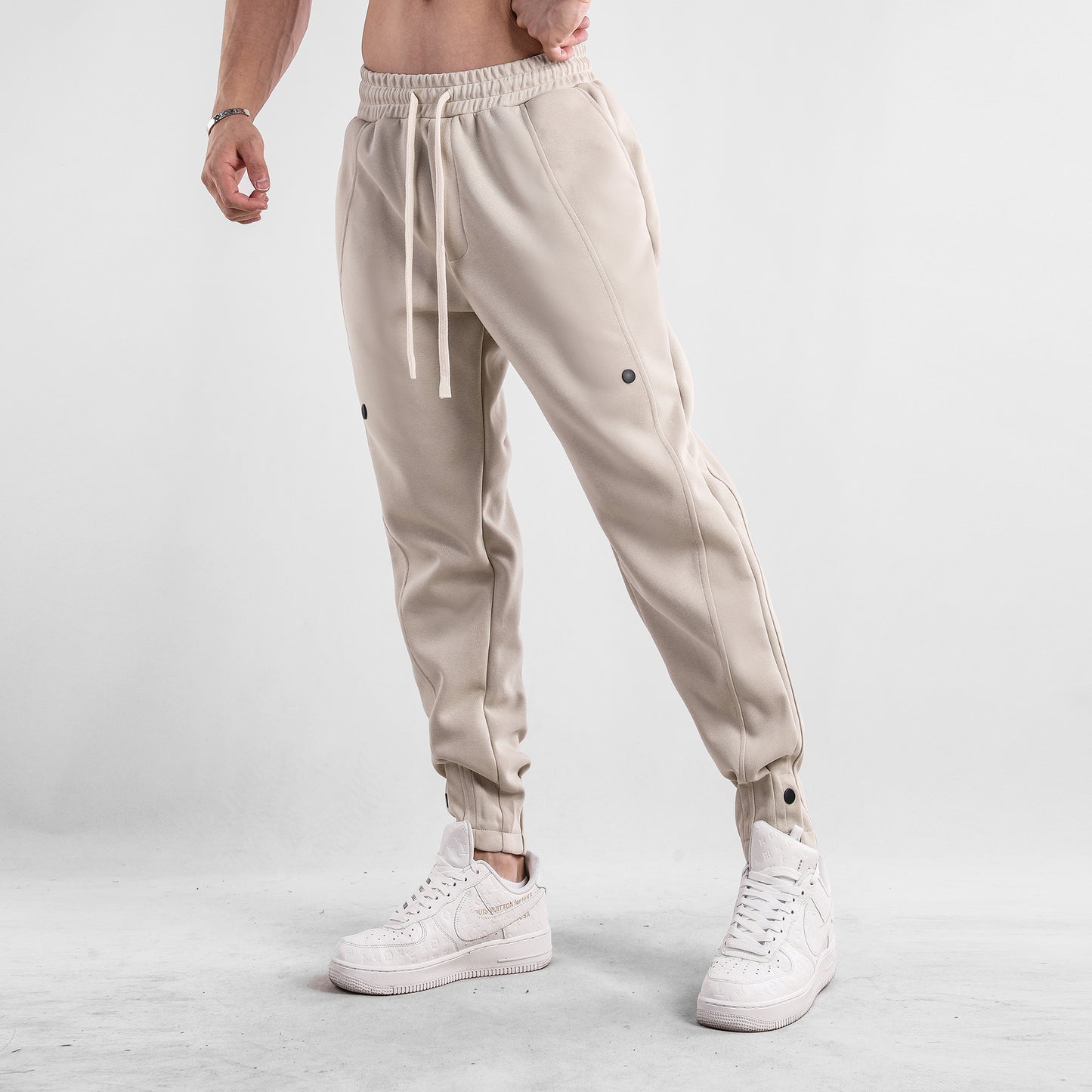 Casual Sports Trousers Loose Autumn Men's Clothing Apricot M