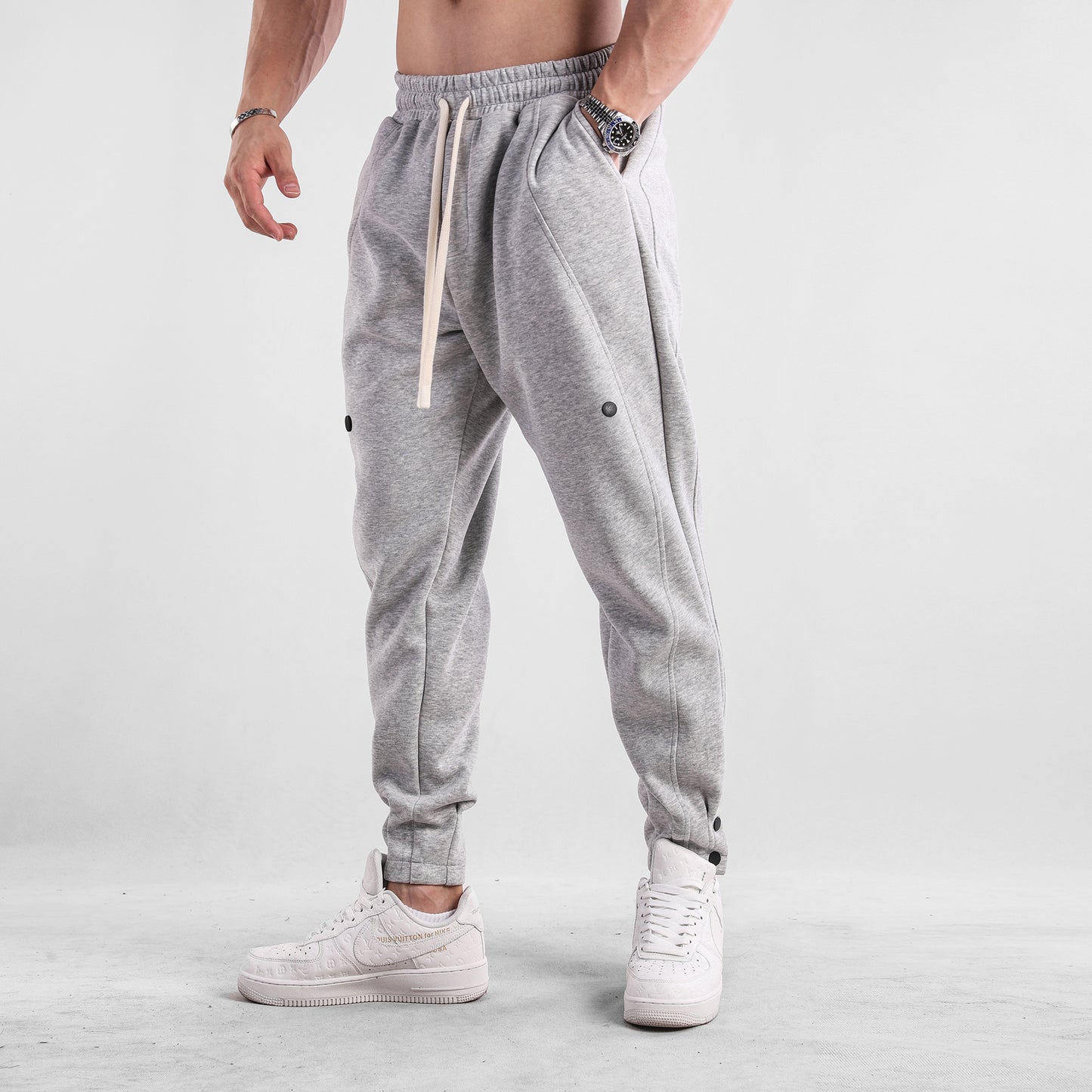 Casual Sports Trousers Loose Autumn Men's Clothing Light Gray L