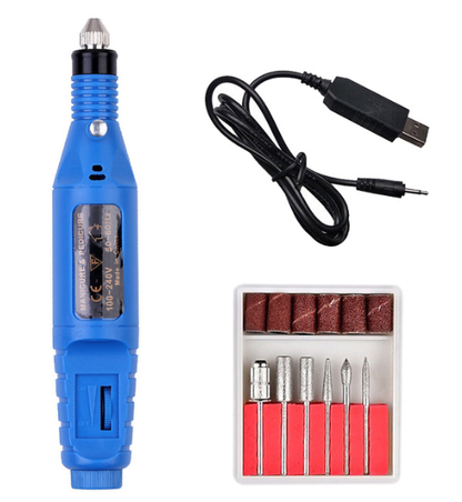 Electric Nail Polish Machine Pen Nail Art Tool Blue USB