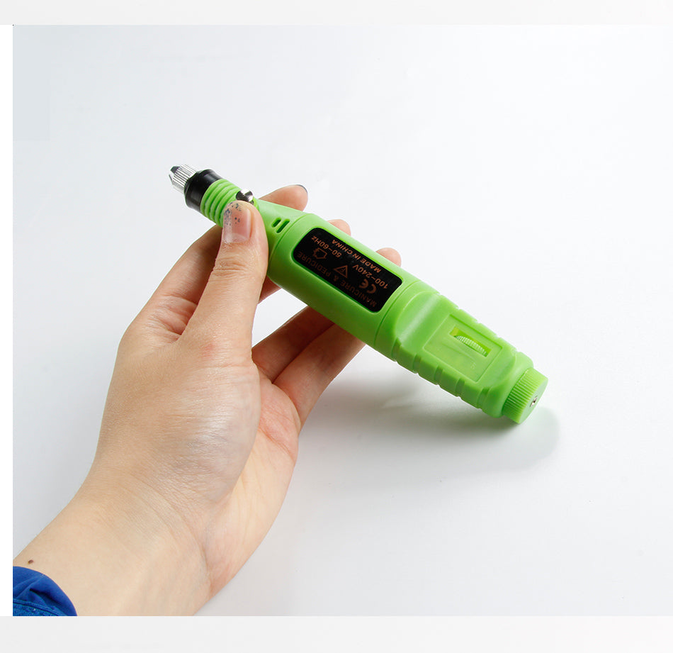 Electric Nail Polish Machine Pen Nail Art Tool Green AU