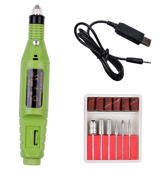 Electric Nail Polish Machine Pen Nail Art Tool Green USB