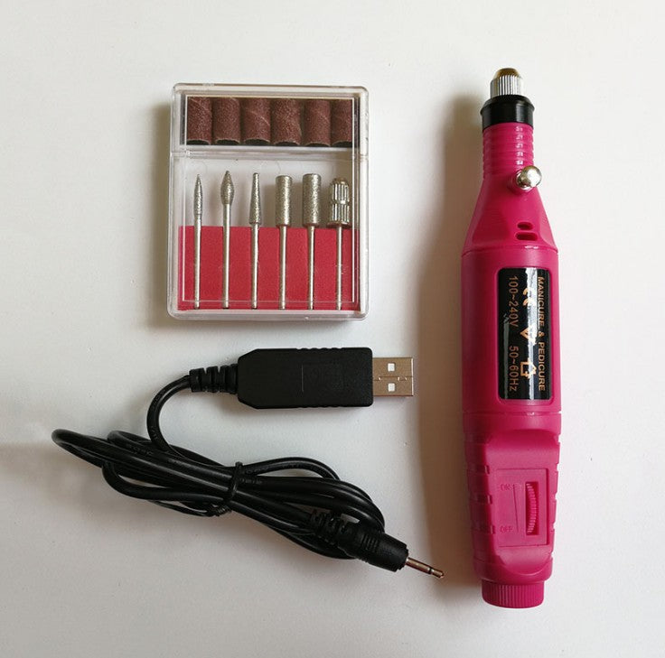 Electric Nail Polish Machine Pen Nail Art Tool Pink No Charging head