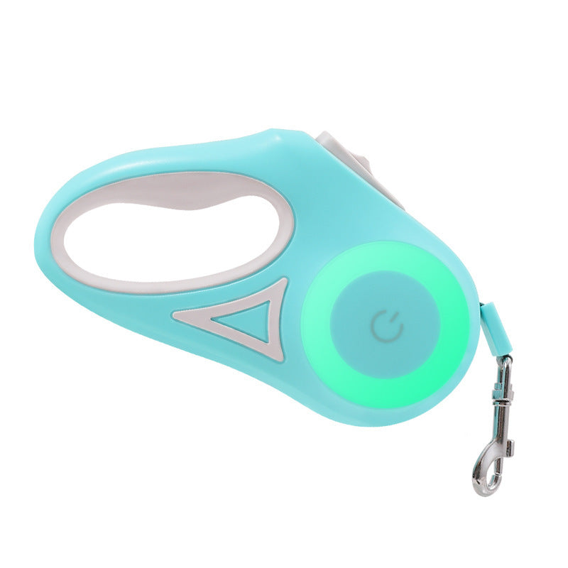 Dog Retractable Leash And Dog Collar Spotlight Pet Dog Cat Traction Rope Green 3M Single traction rope