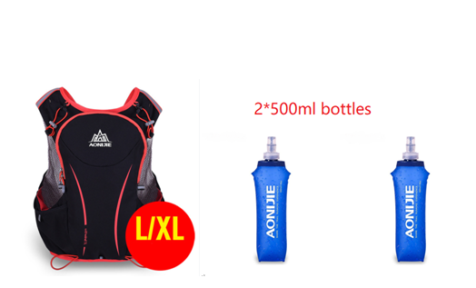 Multi-purpose Running Backpack Sports Vest Water Bag Bag LXL 2pcs 500ml BTL