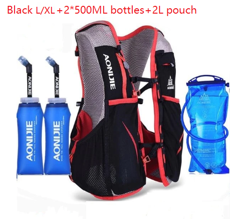 Multi-purpose Running Backpack Sports Vest Water Bag Bag LXL 2pcs 500ml BTL 2L