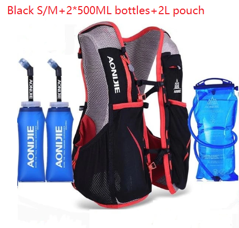 Multi-purpose Running Backpack Sports Vest Water Bag Bag S M 2pcs 500ml BTL 2L