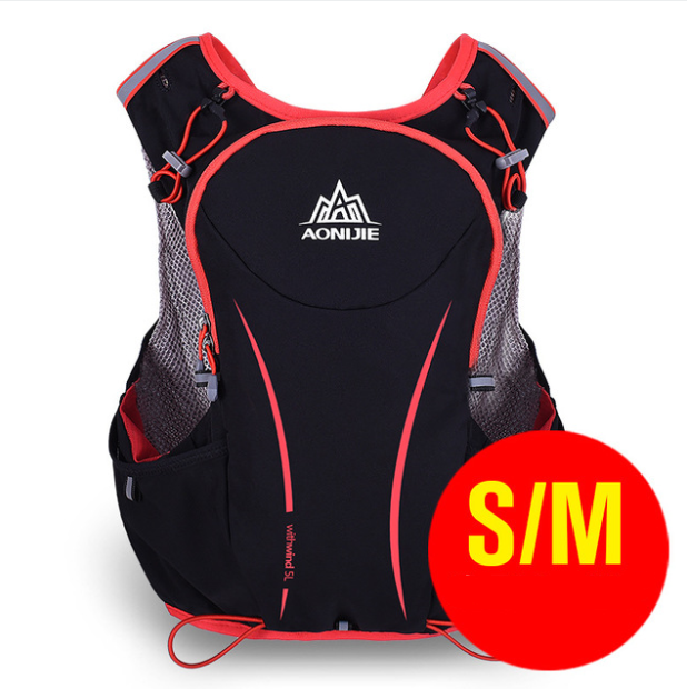 Multi-purpose Running Backpack Sports Vest Water Bag Black S M