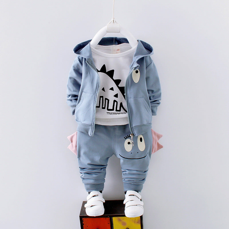 Lovely Children's Clothing Boys Cotton Autumn Clothing Summer Spring Clothing Boys Light Blue 100CM