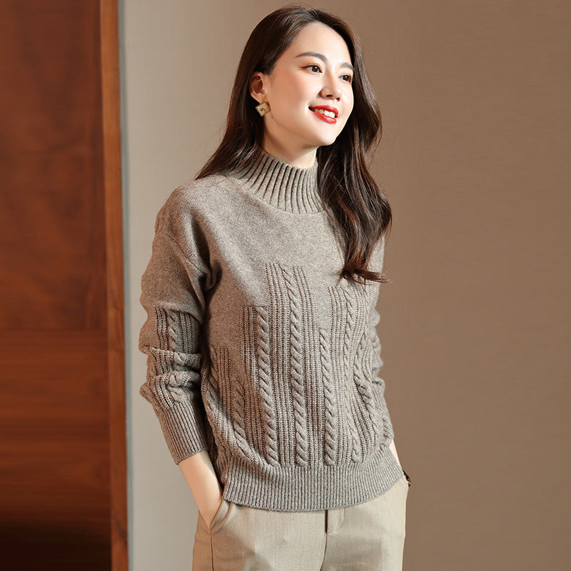 Lovely Female Warm Turtleneck Wool Sweater Women Benqing L