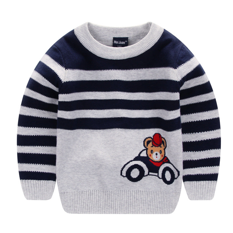 Elegant Boy's Girl's Children Cartoon Comfortable Sweater Bear grey 100