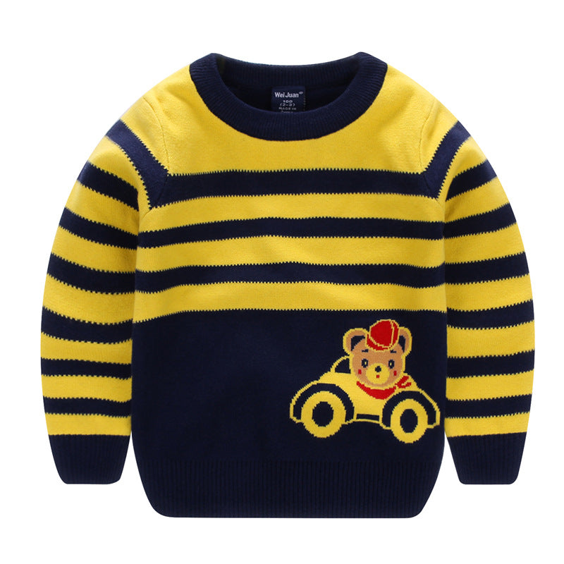 Elegant Boy's Girl's Children Cartoon Comfortable Sweater Bear yellow 100