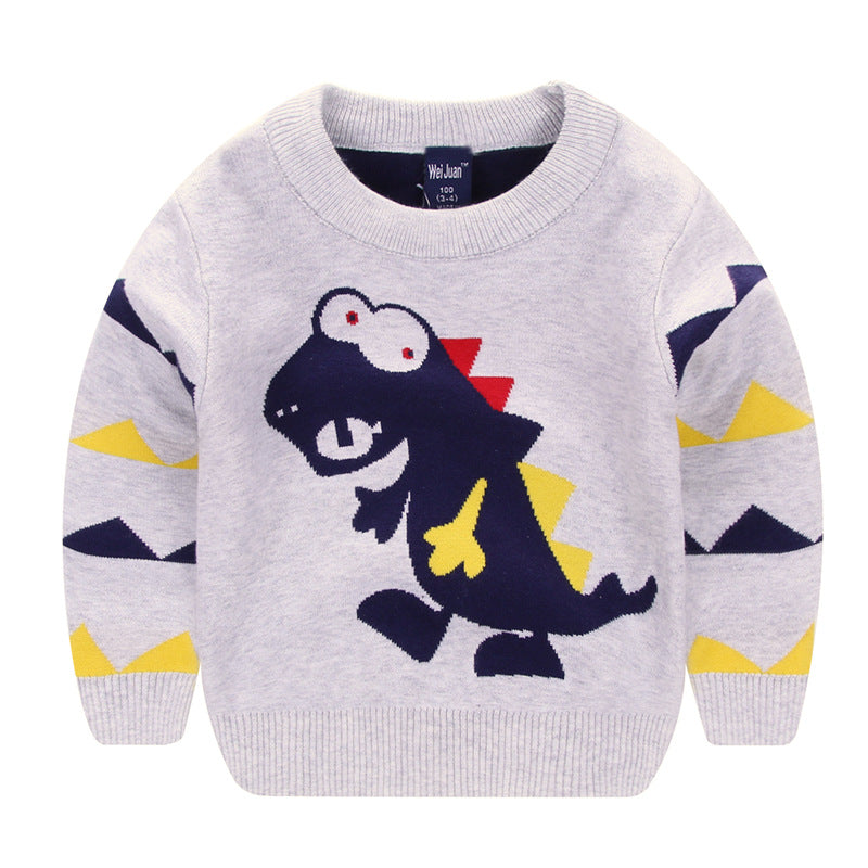 Elegant Boy's Girl's Children Cartoon Comfortable Sweater Grey 100