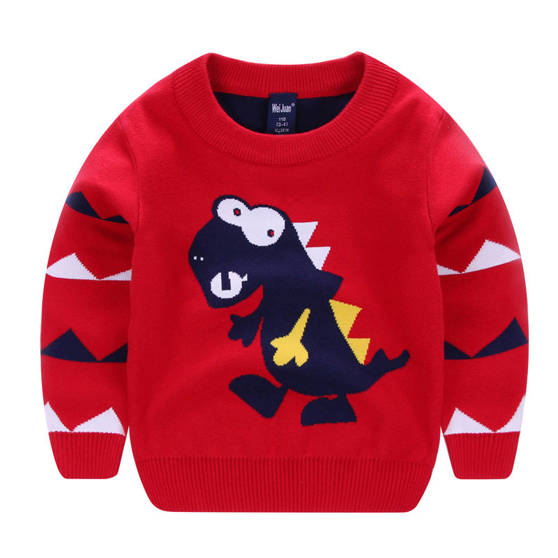 Elegant Boy's Girl's Children Cartoon Comfortable Sweater Red 100