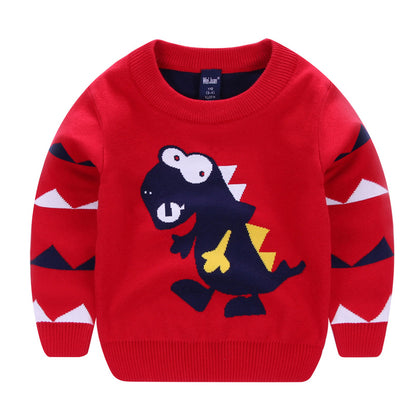 Elegant Boy's Girl's Children Cartoon Comfortable Sweater Red 140