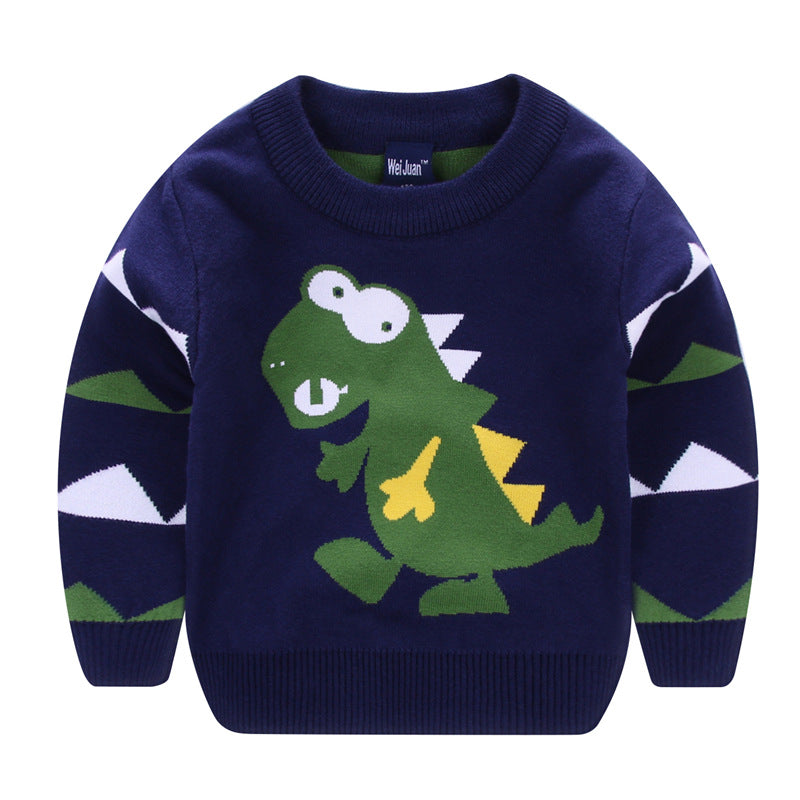 Elegant Boy's Girl's Children Cartoon Comfortable Sweater Royal Blue 100