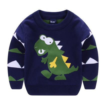 Elegant Boy's Girl's Children Cartoon Comfortable Sweater Royal Blue 100