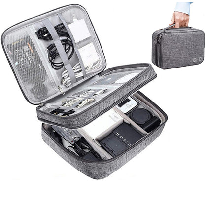 Electronics Organizer Travel Cable Organizer Bag Waterproof Portable Storage Bag Gray