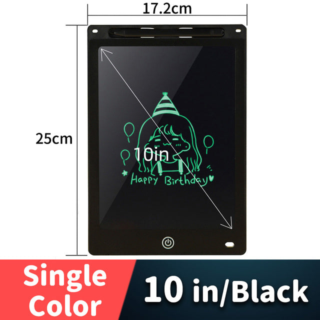 LCD Drawing Tablet For Children's Toys Painting Tools Electronics Writing Board Black 10inch