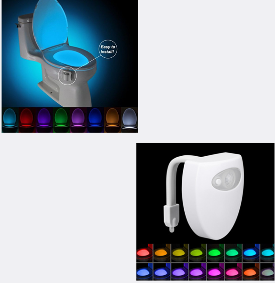 Toilet Induction LED Night Light Gadget and Home Accessories 16colors and 8colors