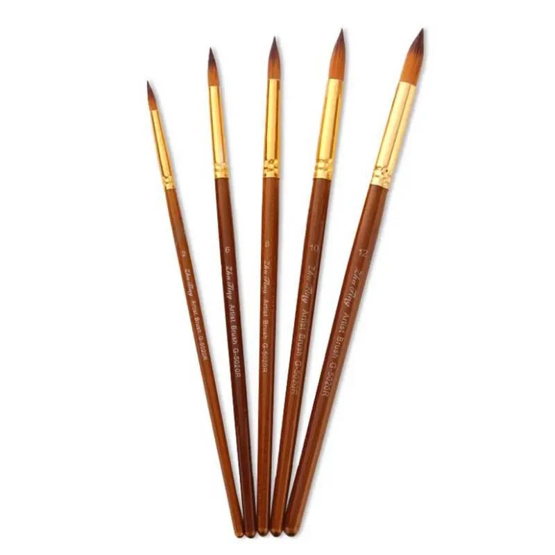 12Pcs/lot Paint Brush Set Art Drawing Brushes Wooden Handle Brushes For Acrylic Painting Supplies 07