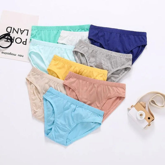 12pcs/Lot Pure Color Girl's Panties Cotton Underwear Shorts Kids Briefs Clothes Children Pants - DazTrend