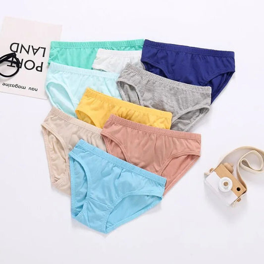 12pcs/Lot Pure Color Girl's Panties Cotton Underwear Shorts Kids Briefs Clothes Children Pants