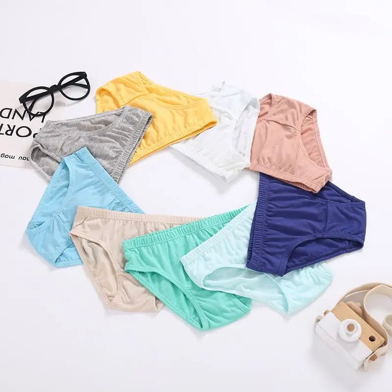 12pcs/Lot Pure Color Girl's Panties Cotton Underwear Shorts Kids Briefs Clothes Children Pants