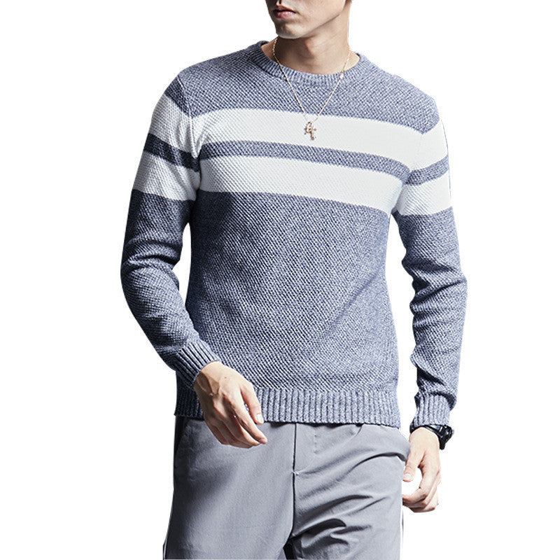 Cute Men's Sweater All-match Sweater Striped Sweater Males