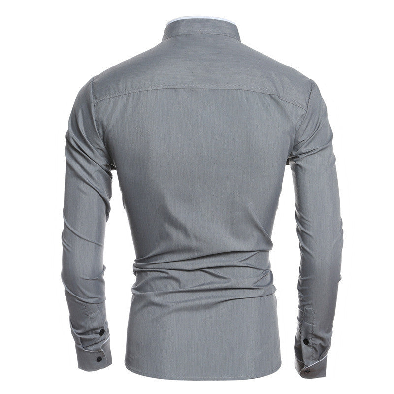 Cute Casual Urban Fit Men's Long Sleeve Bottoming Shirt