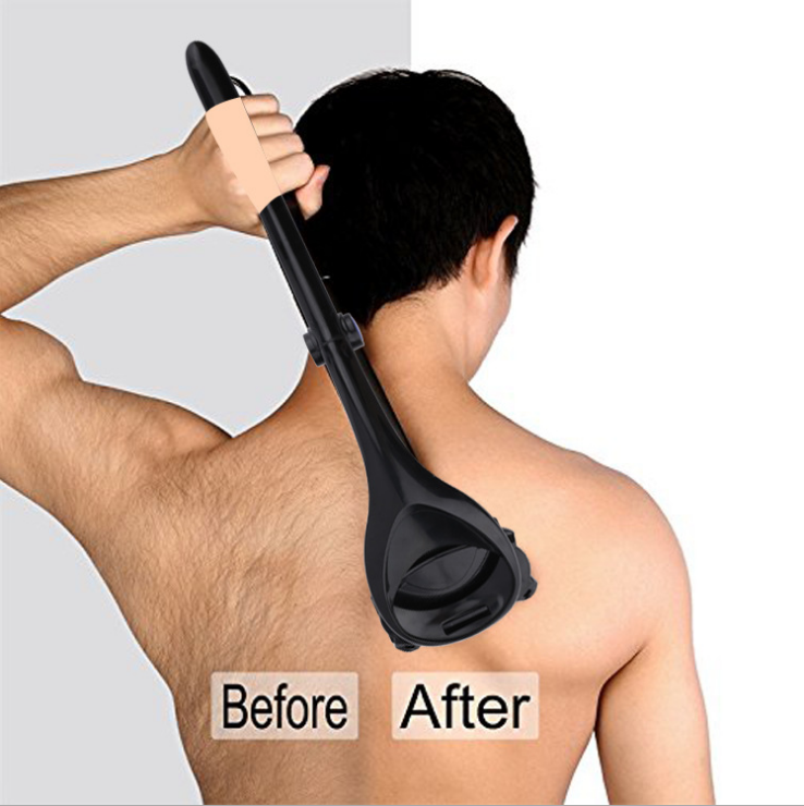 Men Back Shaver Two Head Blade Foldable Trimmer Body Leg Razor