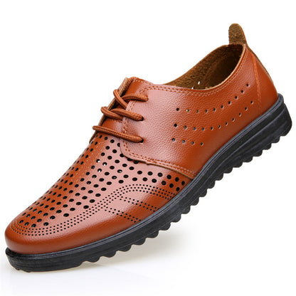 Sandal Hollow Leather Shoes For Men's Casual Sandals