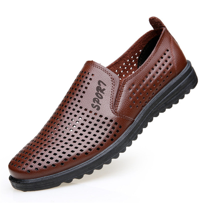 Sandal Hollow Leather Shoes For Men's Casual Sandals