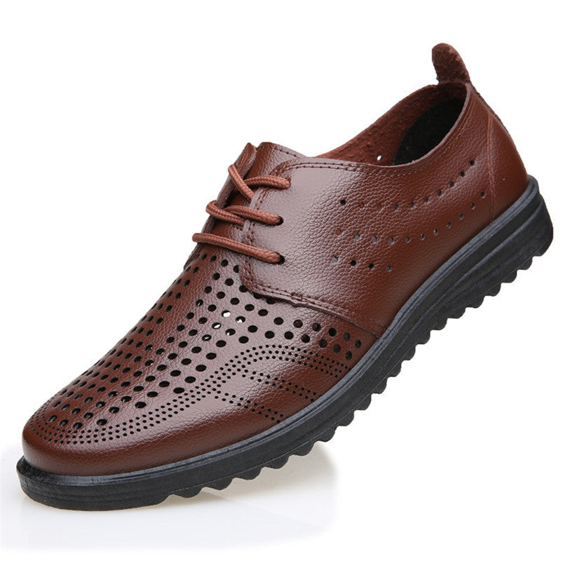 Sandal Hollow Leather Shoes For Men's Casual Sandals