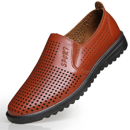 Sandal Hollow Leather Shoes For Men's Casual Sandals