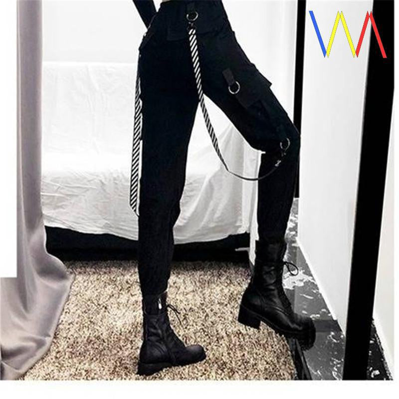 Streetwear Cargo Pants for Women black Jogger Trousers