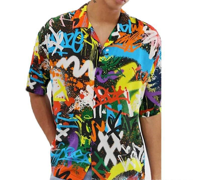 Men's Short Sleeve Printed Shirt Summer Hawaiian Beach Men's Shirt