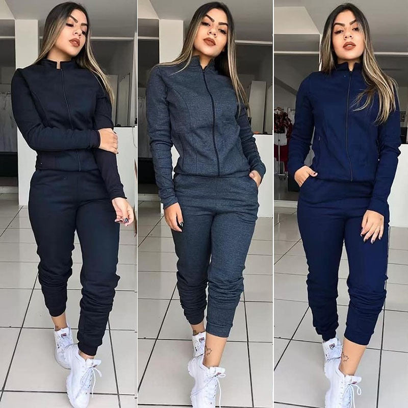 Women's Female Long sleeve Twinset Two Pieces Fitness Clothing Suit Two-piece Sets