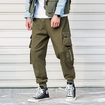 Cute Urban Casual Cargo Pant Men Harajuku Pencil Pants Many Pockets