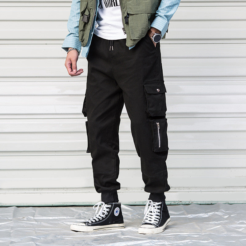 Cute Urban Casual Cargo Pant Men Harajuku Pencil Pants Many Pockets