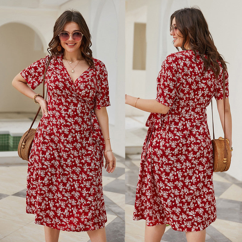 Summer Beach Floral Casual Plus Size Dress