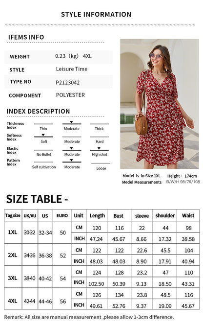 Summer Beach Floral Casual Plus Size Dress