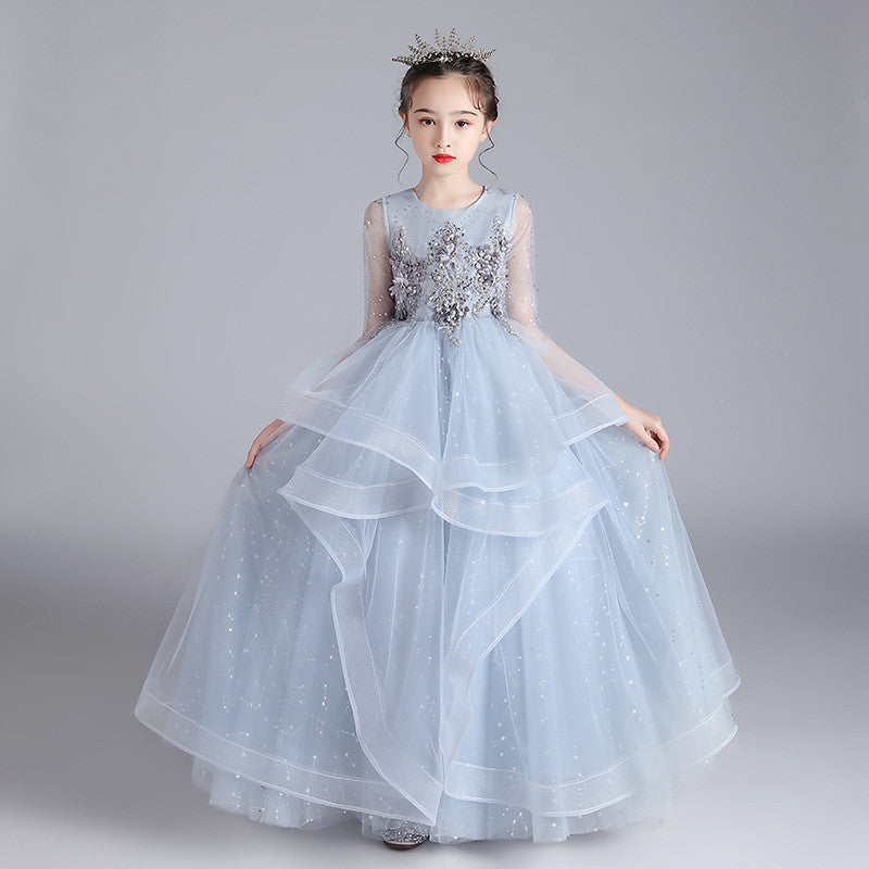 Elegant Children Princess Girl's Party Host Evening Dress