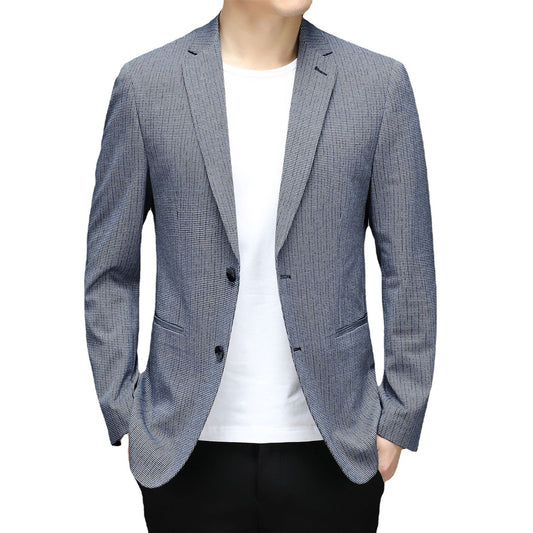 Elegant New Suit Men's Korean Plaid Non Iron Casual Small Suit Coat Fashion