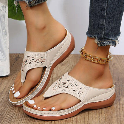 Clip Toe Wedge Sandals Women Spring Summer Flip Flops Slippers Beach Shoes