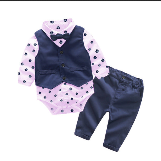 Lovely Boy's Children's Urban Party Outfit Suit Pink