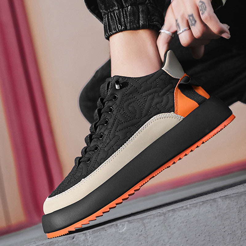 Cute Men's Casual Lace Up Sneakers Comfortable Thick-soled Walking Running Shoes