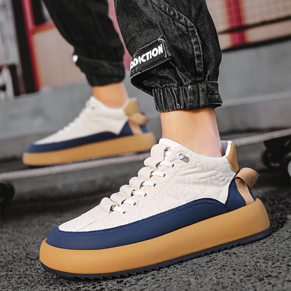 Cute Men's Casual Lace Up Sneakers Comfortable Thick-soled Walking Running Shoes