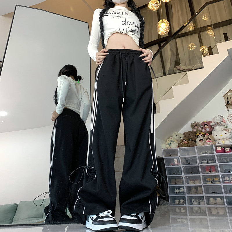 Elegant Women's American Design Drawstring Sweatpants Casual